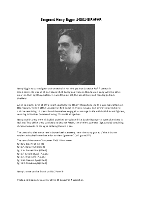 A preview of a PDF biography for Biggin, Harry
